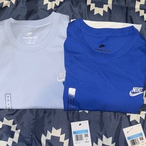 Nike Crewneck Tee Duo in Light Blue & Royal Blue